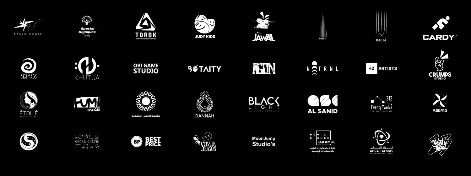 A wall of selected logo marks and brands
