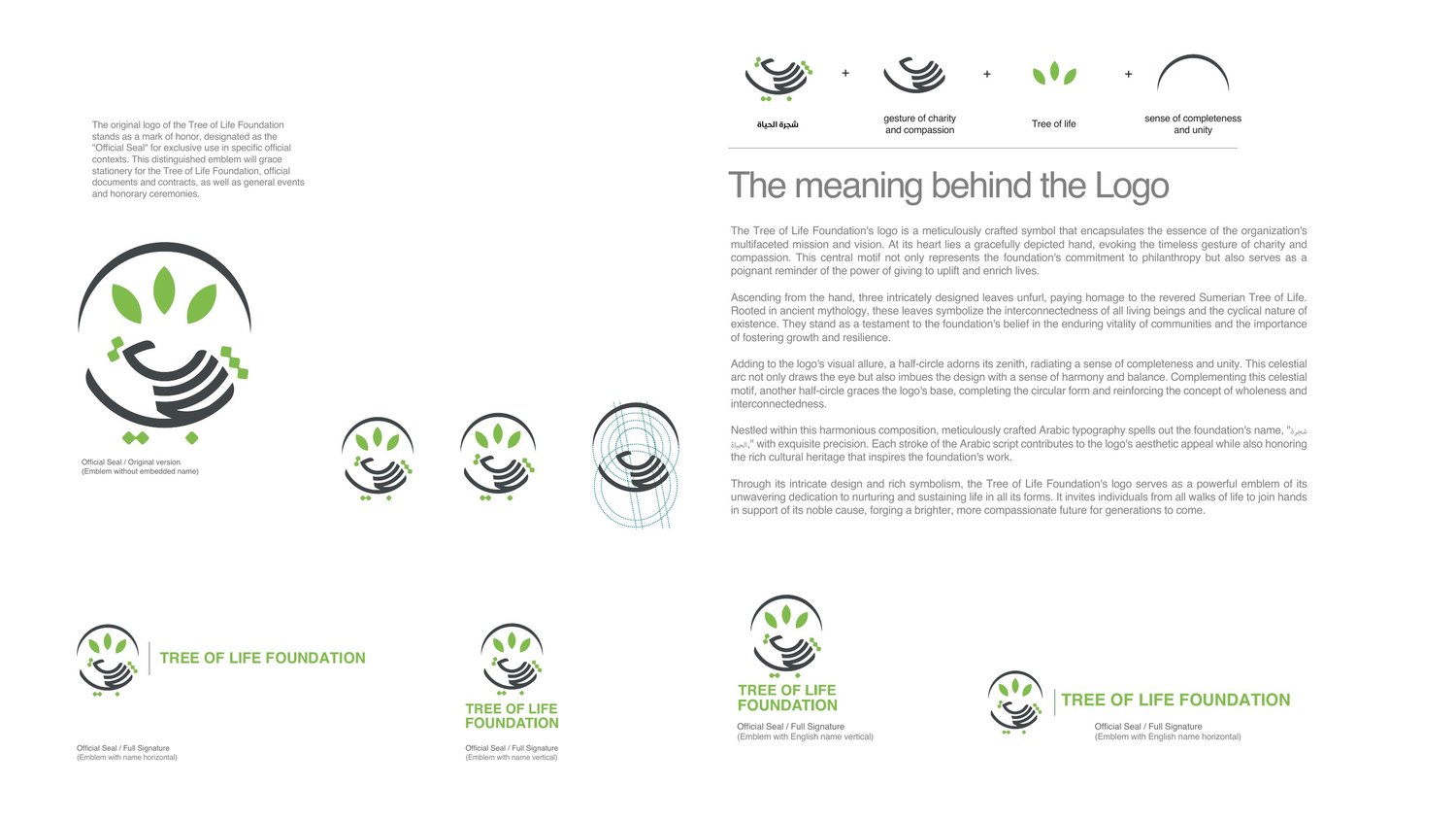 Tree of Life Foundation logo system and signatures