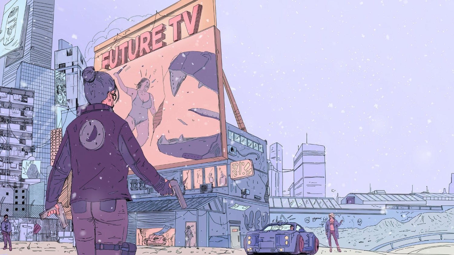 Full-detail narrative city illustration