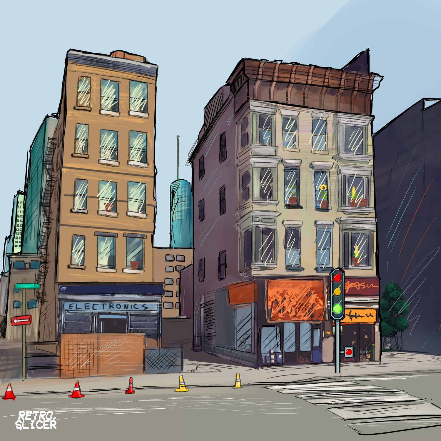Street corner — illustrated key art